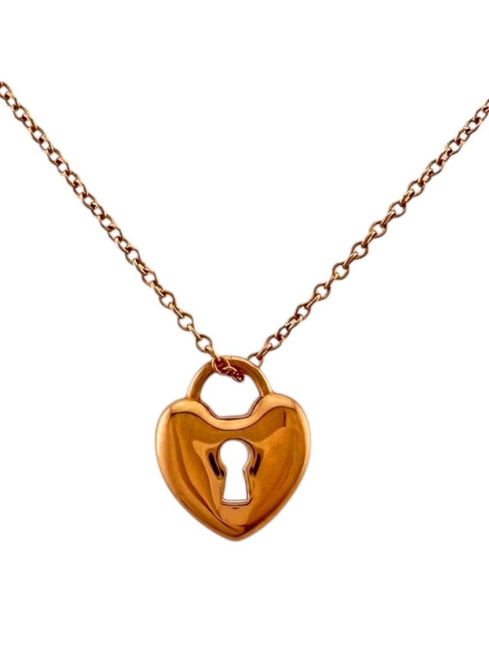 Tiffany & Co Heart Lock Necklace 18k Pink Gold